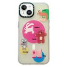 For iPhone 13 Double-Layer Frosted IMD MagSafe Phone Case(Animals) - 1