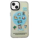 For iPhone 13 Double-Layer Frosted IMD MagSafe Phone Case(Pool Animals) - 1
