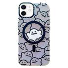 For iPhone 12 Double-Layer Frosted IMD MagSafe Phone Case(Stacking Ghosts) - 1