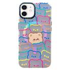 For iPhone 11 Double-Layer Frosted IMD MagSafe Phone Case(Stacking Bears) - 1