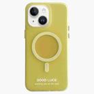 For iPhone 14 Double-Layer Frosted IMD Macaron Color MagSafe Phone Case(Yellow) - 1