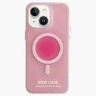 For iPhone 14 Double-Layer Frosted IMD Macaron Color MagSafe Phone Case(Pink) - 1