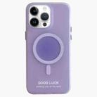 For iPhone 14 Pro Max Double-Layer Frosted IMD Macaron Color MagSafe Phone Case(Purple) - 1