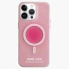 For iPhone 13 Pro Max Double-Layer Frosted IMD Macaron Color MagSafe Phone Case(Pink) - 1