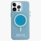 For iPhone 13 Pro Double-Layer Frosted IMD Macaron Color MagSafe Phone Case(Blue) - 1