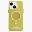 For iPhone 13 Double-Layer Frosted IMD Macaron Color MagSafe Phone Case(Yellow) - 1