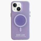 For iPhone 13 Double-Layer Frosted IMD Macaron Color MagSafe Phone Case(Purple) - 1