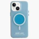 For iPhone 13 Double-Layer Frosted IMD Macaron Color MagSafe Phone Case(Blue) - 1