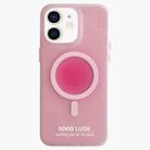 For iPhone 12 Double-Layer Frosted IMD Macaron Color MagSafe Phone Case(Pink) - 1