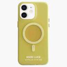 For iPhone 11 Double-Layer Frosted IMD Macaron Color MagSafe Phone Case(Yellow) - 1