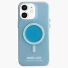 For iPhone 11 Double-Layer Frosted IMD Macaron Color MagSafe Phone Case(Blue) - 1