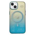 For iPhone 14 Double-Layer Frosted Gradient MagSafe Phone Case(Blue) - 1