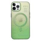 For iPhone 14 Pro Double-Layer Frosted Gradient MagSafe Phone Case(Green) - 1