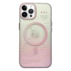 For iPhone 13 Pro Max Double-Layer Frosted Gradient MagSafe Phone Case(Pink) - 1