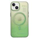 For iPhone 13 Double-Layer Frosted Gradient MagSafe Phone Case(Green) - 1