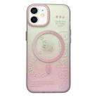 For iPhone 12 Double-Layer Frosted Gradient MagSafe Phone Case(Pink) - 1