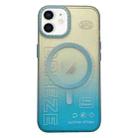 For iPhone 12 Double-Layer Frosted Gradient MagSafe Phone Case(Blue) - 1