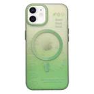 For iPhone 11 Double-Layer Frosted Gradient MagSafe Phone Case(Green) - 1