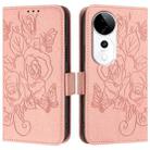 For vivo S19 Pro Embossed Rose RFID Anti-theft Leather Phone Case(Pink) - 2