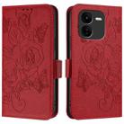 For vivo iQOO Z9x Embossed Rose RFID Anti-theft Leather Phone Case(Red) - 2