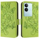 For vivo V29 5G Global / V29 Pro Embossed Rose RFID Anti-theft Leather Phone Case(Green) - 2