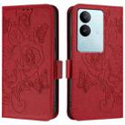 For vivo V29 5G Global / V29 Pro Embossed Rose RFID Anti-theft Leather Phone Case(Red) - 2