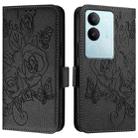 For vivo V29 5G Global / V29 Pro Embossed Rose RFID Anti-theft Leather Phone Case(Black) - 2