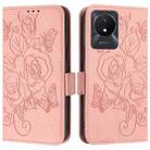 For vivo Y02 / Y02A / Y02t / Y11 2023 Embossed Rose RFID Anti-theft Leather Phone Case(Pink) - 2