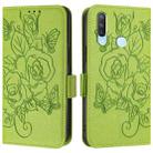 For vivo Y17 / Y15 / Y12 / Y11 Embossed Rose RFID Anti-theft Leather Phone Case(Green) - 2