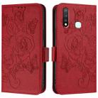 For vivo Y19 / U3 / Y5s / Z5i / U20 Embossed Rose RFID Anti-theft Leather Phone Case(Red) - 2