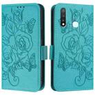 For vivo Y19 / U3 / Y5s / Z5i / U20 Embossed Rose RFID Anti-theft Leather Phone Case(Light Blue) - 2