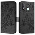 For vivo Y19 / U3 / Y5s / Z5i / U20 Embossed Rose RFID Anti-theft Leather Phone Case(Black) - 2