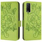 For vivo Y20 / Y20i / Y20s / Y11s / Y12s Embossed Rose RFID Anti-theft Leather Phone Case(Green) - 2