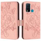 For vivo Y30 4G Global Embossed Rose RFID Anti-theft Leather Phone Case(Pink) - 2