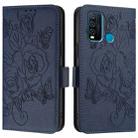 For vivo Y30 4G Global Embossed Rose RFID Anti-theft Leather Phone Case(Dark Blue) - 2