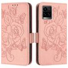 For vivo Y33s 4G Global / Y21 / Y21s / Y21t Embossed Rose RFID Anti-theft Leather Phone Case(Pink) - 2