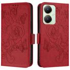 For vivo Y27 4G Global Embossed Rose RFID Anti-theft Leather Phone Case(Red) - 2