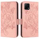 For vivo Y52s / iQOO U3 / Y31s 5G Embossed Rose RFID Anti-theft Leather Phone Case(Pink) - 2