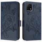 For vivo Y52s / iQOO U3 / Y31s 5G Embossed Rose RFID Anti-theft Leather Phone Case(Dark Blue) - 2