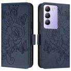 For vivo Y200e 5G Embossed Rose RFID Anti-theft Leather Phone Case(Dark Blue) - 2