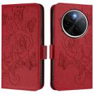 For vivo Y300 Pro Embossed Rose RFID Anti-theft Leather Phone Case(Red) - 2