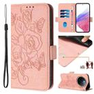 For vivo Y300 Pro Embossed Rose RFID Anti-theft Leather Phone Case(Pink) - 1