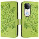 For vivo S20 5G Embossed Rose RFID Anti-theft Leather Phone Case(Green) - 2