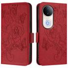 For vivo S20 5G Embossed Rose RFID Anti-theft Leather Phone Case(Red) - 2