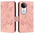 For vivo S20 5G Embossed Rose RFID Anti-theft Leather Phone Case(Pink) - 2