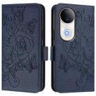 For vivo S20 5G Embossed Rose RFID Anti-theft Leather Phone Case(Dark Blue) - 2