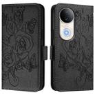 For vivo S20 5G Embossed Rose RFID Anti-theft Leather Phone Case(Black) - 2