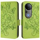 For vivo S20 Pro 5G Embossed Rose RFID Anti-theft Leather Phone Case(Green) - 2