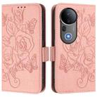 For vivo S20 Pro 5G Embossed Rose RFID Anti-theft Leather Phone Case(Pink) - 2