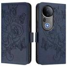 For vivo S20 Pro 5G Embossed Rose RFID Anti-theft Leather Phone Case(Dark Blue) - 2